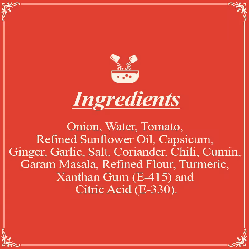 Kadhai Red Base Gravy Ingredients SR