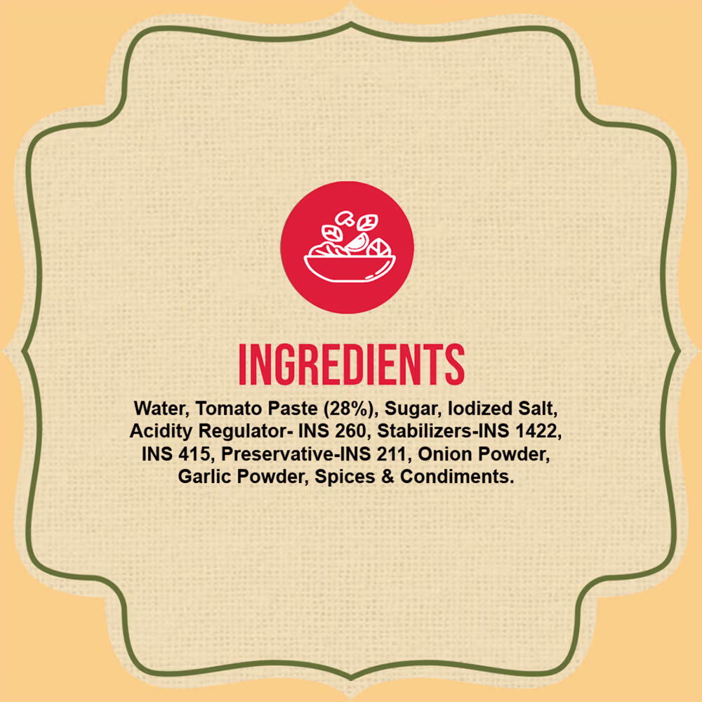Tomato Ketchup Ingredients Tomato Ketchup Ingredients
